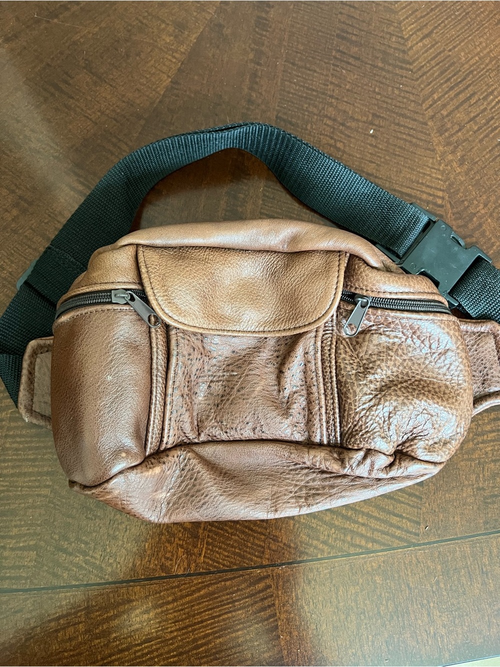 Vintage Brown ALL Leather HEAVY Fanny Pack Waist Belt Bag Men’s Hunting?